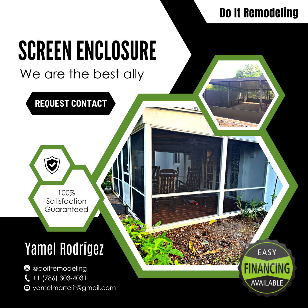 SCREEN ENCLOSURES, ALUMINUM ROOFS & MORE. We are specialists in remodeling roofs and exterior spaces of houses and companies.